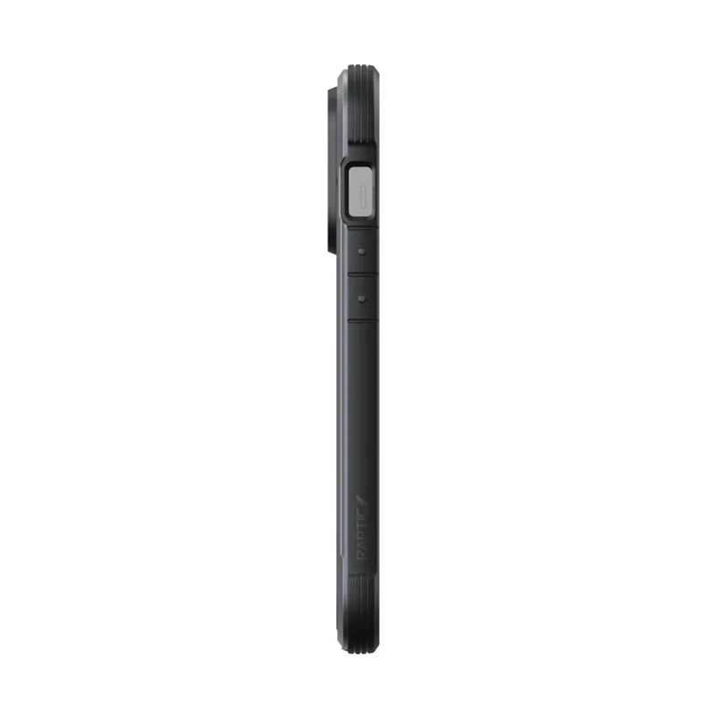 X-Doria Raptic Shield – aliuminis dėklas, skirtas iPhone 14 Pro (atlaiko kritimą iš 3 m aukščio) (juodas)