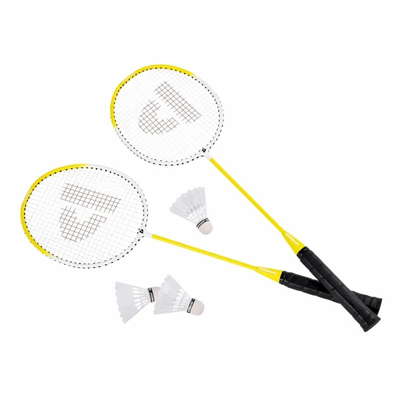 Donnay – 6 dalių badmintono rinkinys dėkle (geltonas)