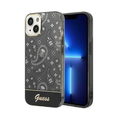 Guess Bandana Paisley – dėklas iPhone 14 Plus (juodas)