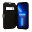 BMW Booktype Leather Stamp Blue Lines dėklas, skirtas iPhone 14 Pro (juodas)