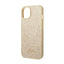 Guess Glitter Flakes Metal Logo dėklas – Dėklas skirtas iPhone 14 Plus (auksinis)