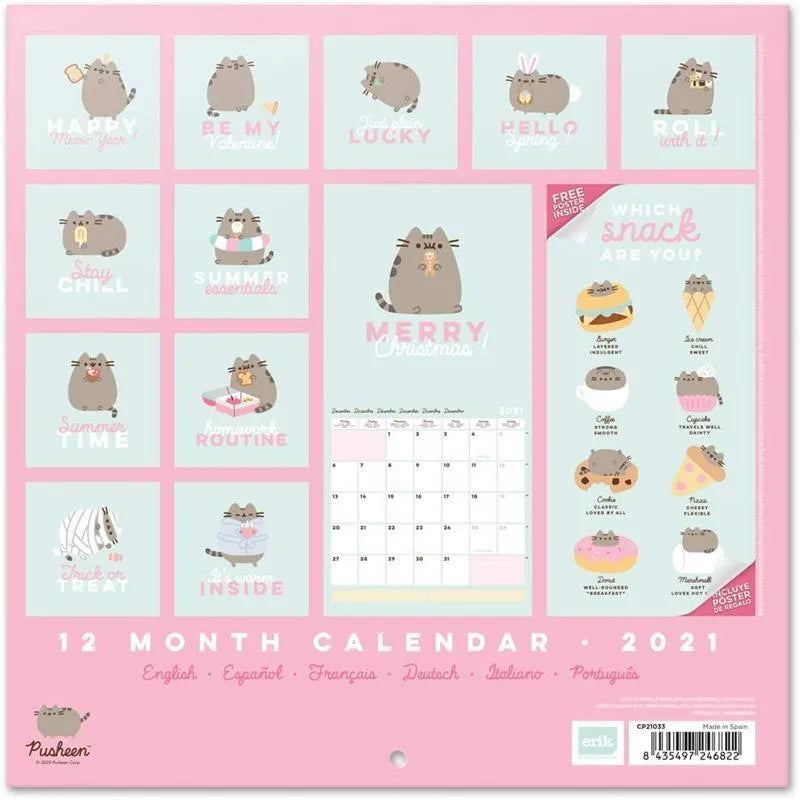 Pusheen – 2021 m. kasdienio planavimo kalendorius iš „Foodie“ kolekcijos
