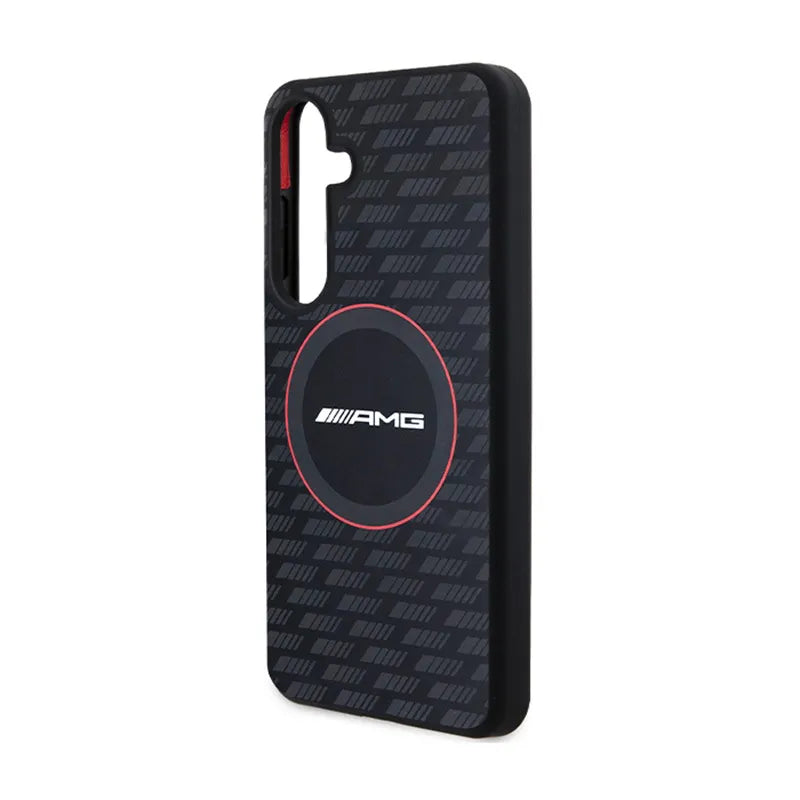 AMG Silicone Carbon Pattern MagSafe – dėklas Samsung Galaxy S24+ (juodas)