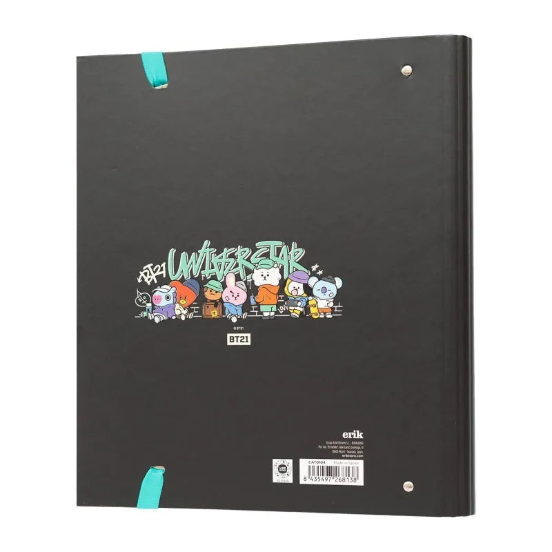 BT21 – A4 formato segtuvas iš „Street Mood“ kolekcijos (4 žiedai, elastinė juostelė)