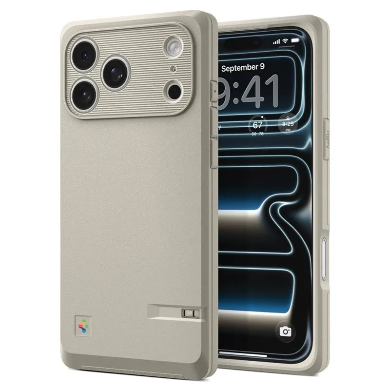 Spigen Classic LS MagSafe – iPhone 17 Pro Max dėklas (smėlio spalvos)