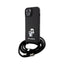 Karl Lagerfeld Crossbody Saffiano Metal Pin Karl & Choupette dėklas, skirtas iPhone 15 Plus (juodas)