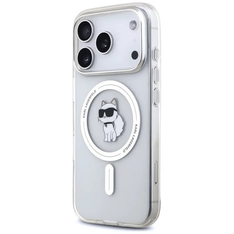 Karl Lagerfeld IML Choupette MagSafe – dėklas iPhone 17 Pro Max (skaidrus)