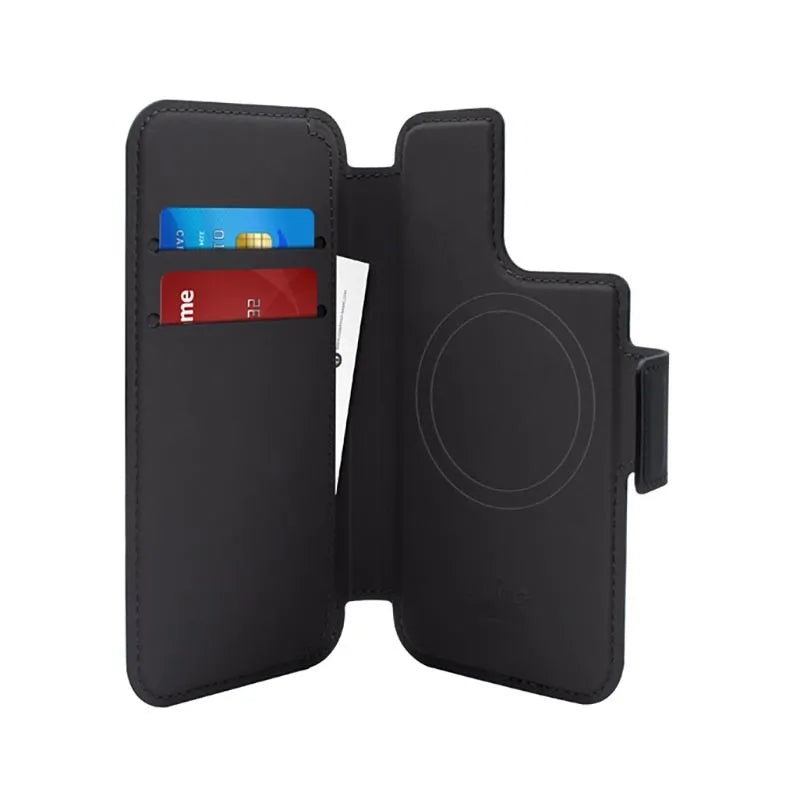 PURO Folio MagSafe dėklas – 2-in-1 dėklas, skirtas iPhone 14 Pro / 13 Pro (juodas)