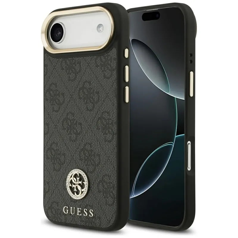 Guess 4G Strass Logo MagSafe - Dėklas iPhone Air (Juodas)