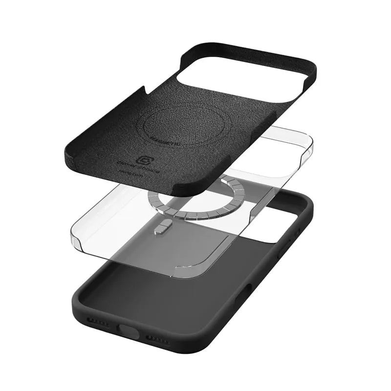 Crong Color Cover Magnetic – „MagSafe“ dėklas, skirtas „iPhone 17 Pro“ (smėlio spalvos)