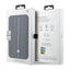 BMW Booktype Leather Stamp Blue Lines dėklas, skirtas iPhone 14 Pro (juodas)