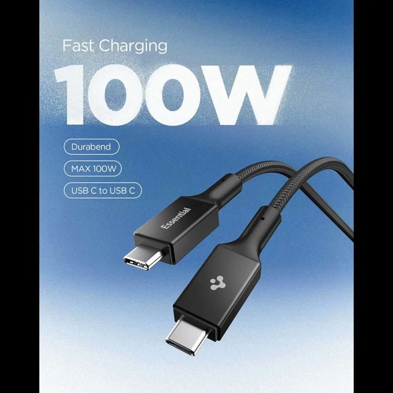 Spigen EB10015CC Essential - USB-C į USB-C PD laidas 100W 1.5m (Juodas)