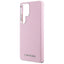 Karl Lagerfeld Saffiano Full Wrapped Elongated Metal Logo MagSafe – dėklas Samsung Galaxy S25 Ultra telefonui (rožinis)