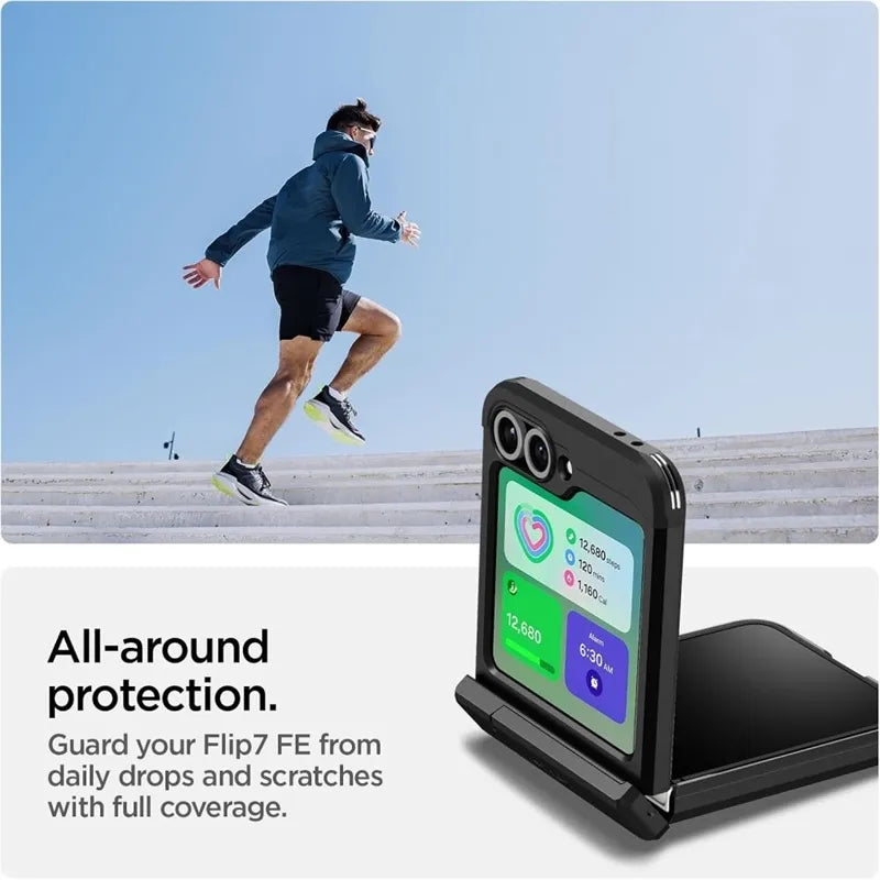 Spigen Tough Armor Pro Mag MagSafe – dėklas Samsung Galaxy Z Flip 6 / 7 FE (juodas)