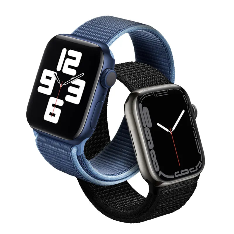 Crong Nylon – sportinė apyrankė, skirta Apple Watch 38/40/41/42 mm (vandenyno mėlyna)