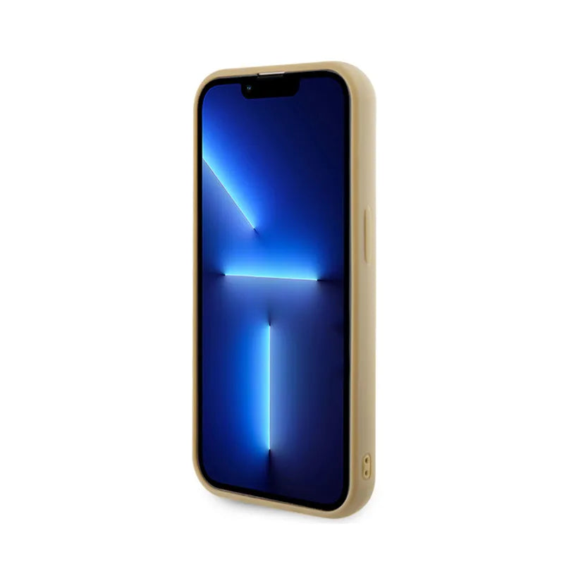 Guess Disco Metal Script – dėklas „iPhone 15 Pro“ (auksinis)