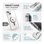 Speck Presidio Perfect-Clear ClickLock & MagSafe - dėklas iPhone 15 Plus / iPhone 14 Plus (skaidrus / chromuota apdaila / Serene Silver)