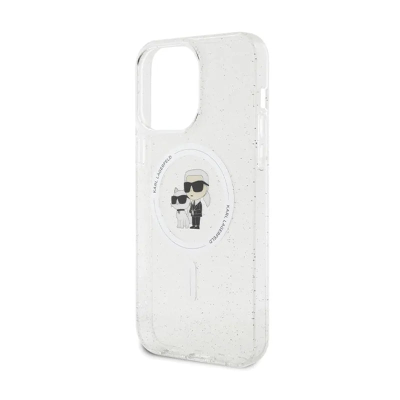 Karl Lagerfeld Karl & Choupette Glitter MagSafe – dėklas iPhone 14 Pro Max (skaidrus)