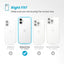 Speck Presidio Perfect-Clear Grip ClickLock & MagSafe – dėklas iPhone 16 Plus (skaidrus / chromuota apdaila / Serene Silver)