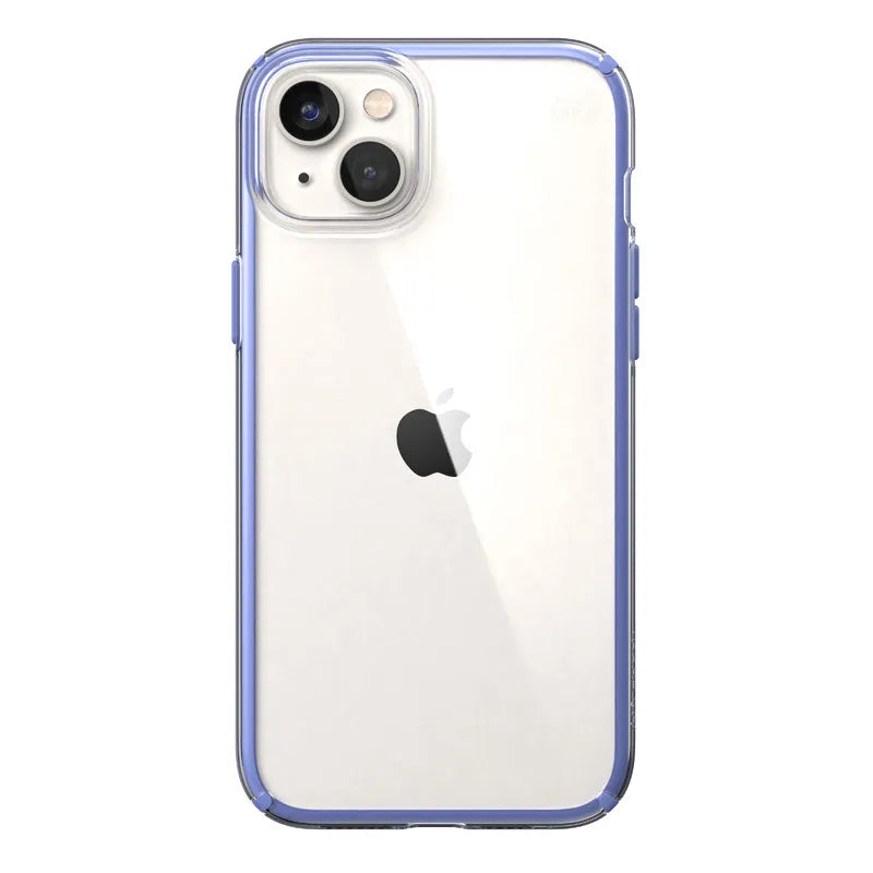 Speck Presidio Perfect-Clear su Impact Geometry - Dėklas iPhone 15 Plus / 14 Plus su MICROBAN danga (Skaidrus / Grounded Purple)