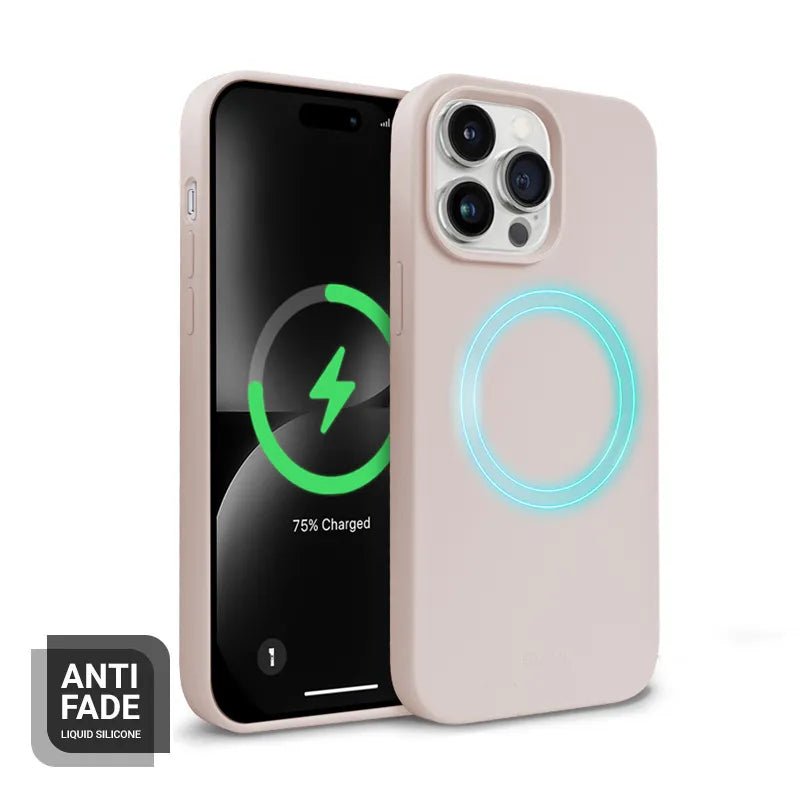 „Crong Color Cover Magnetic“ dėklas, skirtas „iPhone 14 Pro“ (smėlio rožinė)