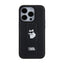 Karl Lagerfeld Gripstand Saffiano Choupette Pins – dėklas iPhone 14 Pro (juodas)