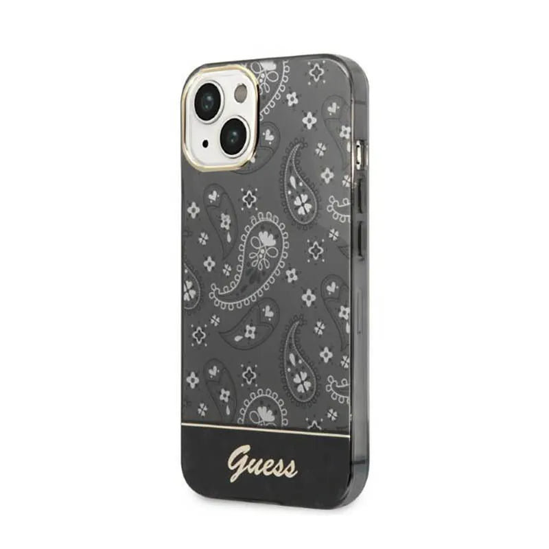 Guess Bandana Paisley – dėklas iPhone 14 Plus (juodas)