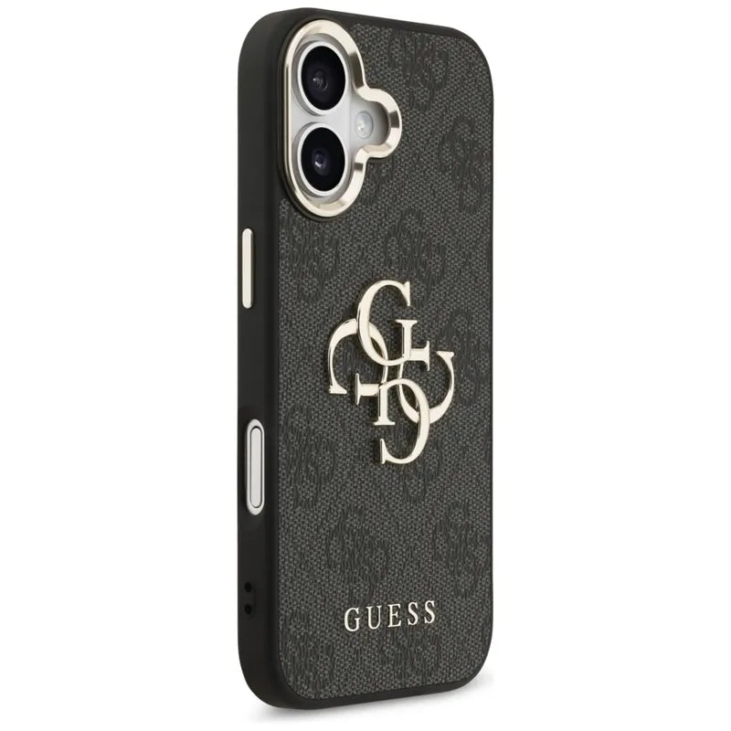 Guess 4G Big 4G Classic Logo – dėklas iPhone 17 (juodas / auksinis)
