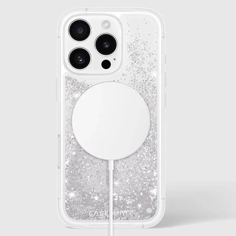 Case-Mate Waterfall MagSafe – dėklas, skirtas iPhone 16 Pro (sidabrinis)