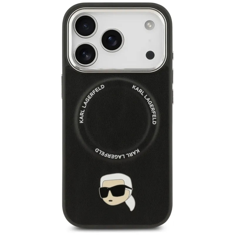 Karl Lagerfeld Karl Pin MagSafe – dėklas iPhone 17 Pro (juodas)
