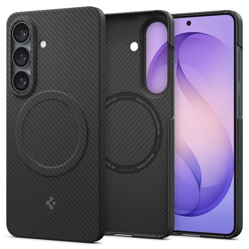 Spigen Airskin Aramid dėklas, skirtas Samsung Galaxy S26 (juodas)