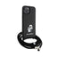 Karl Lagerfeld Crossbody Saffiano Metal Pin Karl & Choupette dėklas, skirtas iPhone 15 Plus (juodas)
