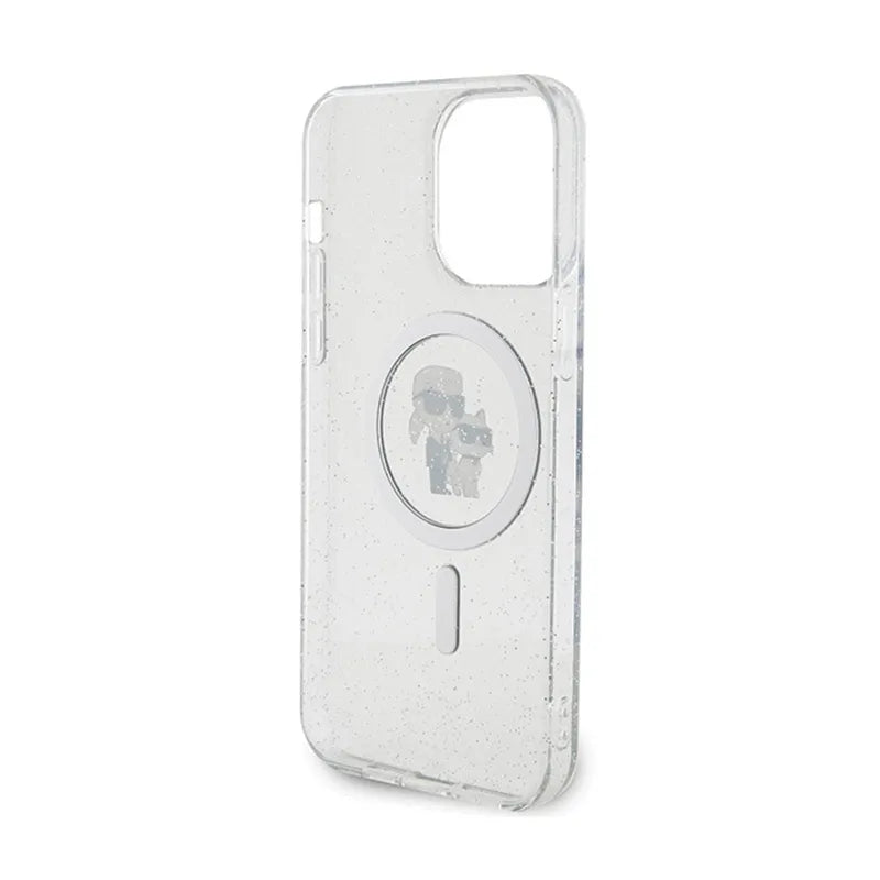 Karl Lagerfeld Karl & Choupette Glitter MagSafe – dėklas iPhone 14 Pro Max (skaidrus)