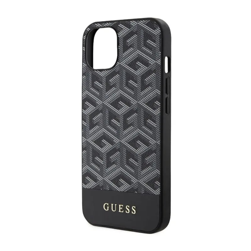 Guess GCube Stripes MagSafe – dėklas iPhone 14 Plus telefonui (juodas)