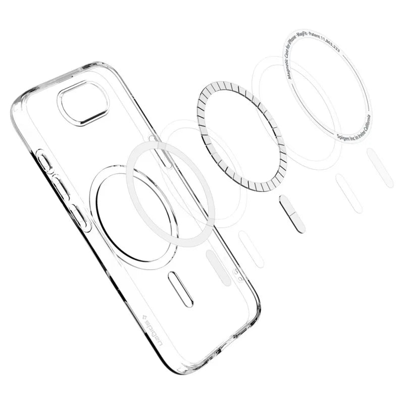 Spigen Liquid Crystal Mag MagSafe – dėklas iPhone 17e / 16e (skaidrus)