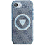 Guess IML Metal Glitter 4G Circle Triangle MagSafe – dėklas iPhone 16e (mėlynas)