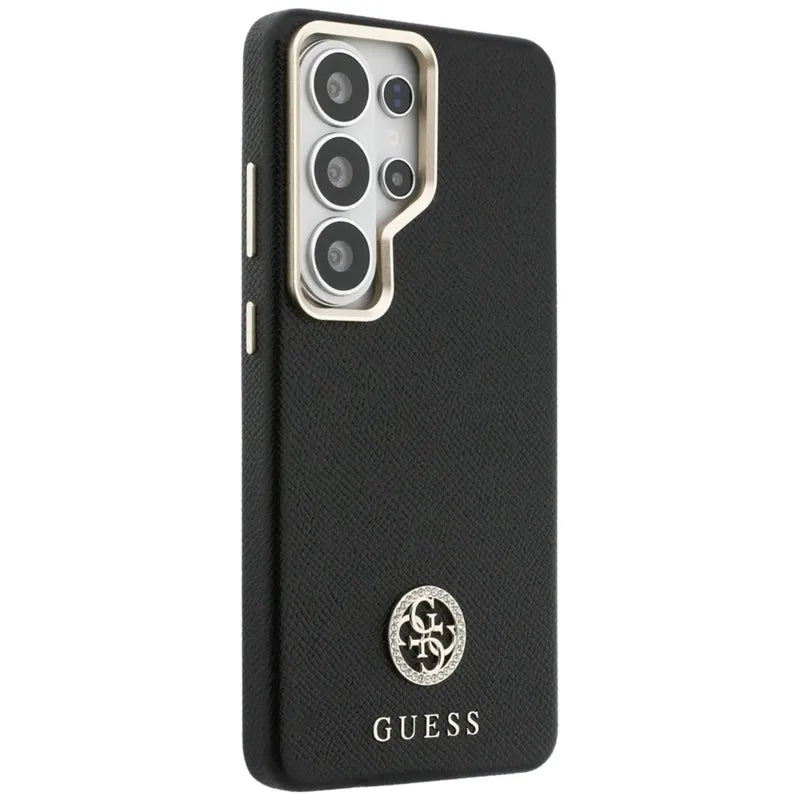Guess Rhinestone Round Logo MagSafe – dėklas Samsung Galaxy S26 Ultra (juodas)