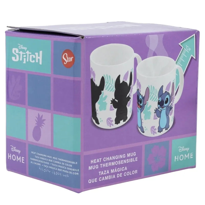 Disney Stitch – Spalvą keičiantis keraminis puodelis dovanų dėžutėje iš Stitch & Angel kolekcijos, 325 ml