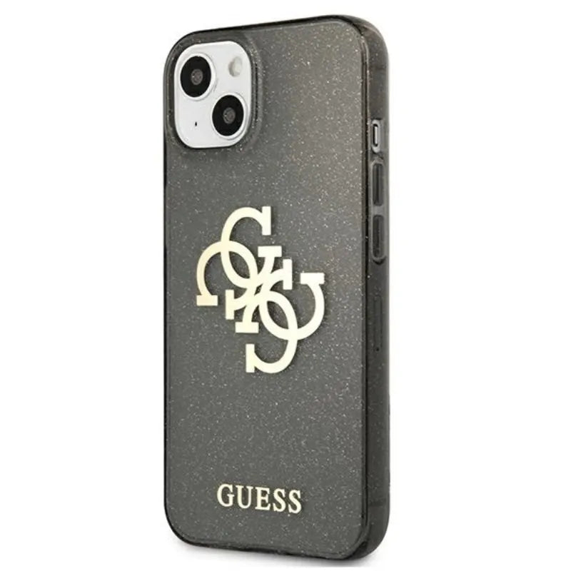Guess Glitter 4G Big Logo dėklas iPhone 13 mini (juodas)