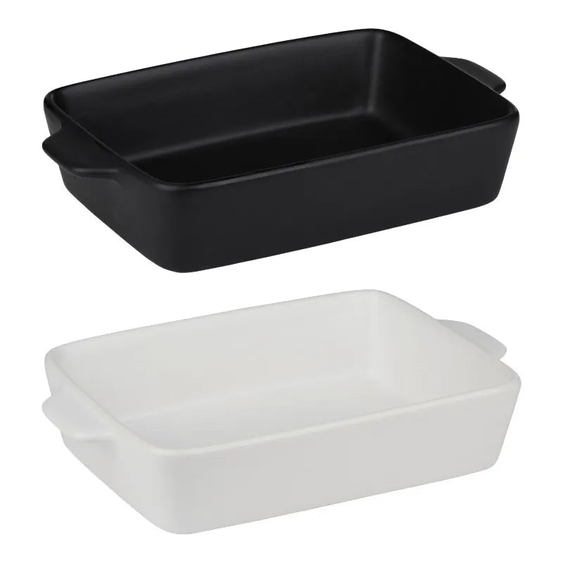 Alpina – Keraminis stačiakampis kepimo indas 28x18x6 cm (baltas)