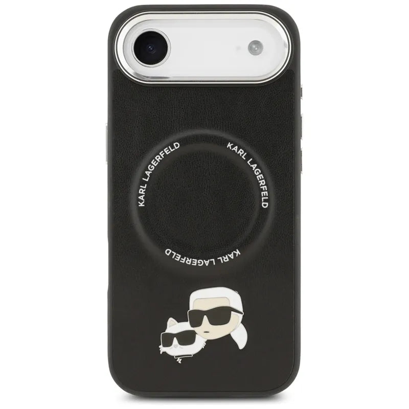 Karl Lagerfeld Karl & Choupette Pins MagSafe – dėklas iPhone Air (juodas)