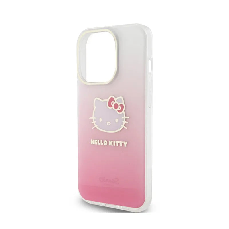 Hello Kitty IML Gradient Electrop Kitty Head - dėklas Apple iPhone 14 Pro Max (rožinis)