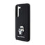 Karl Lagerfeld Silicone Karl & Choupette Metal Pin – dėklas Samsung Galaxy S24 (juodas)