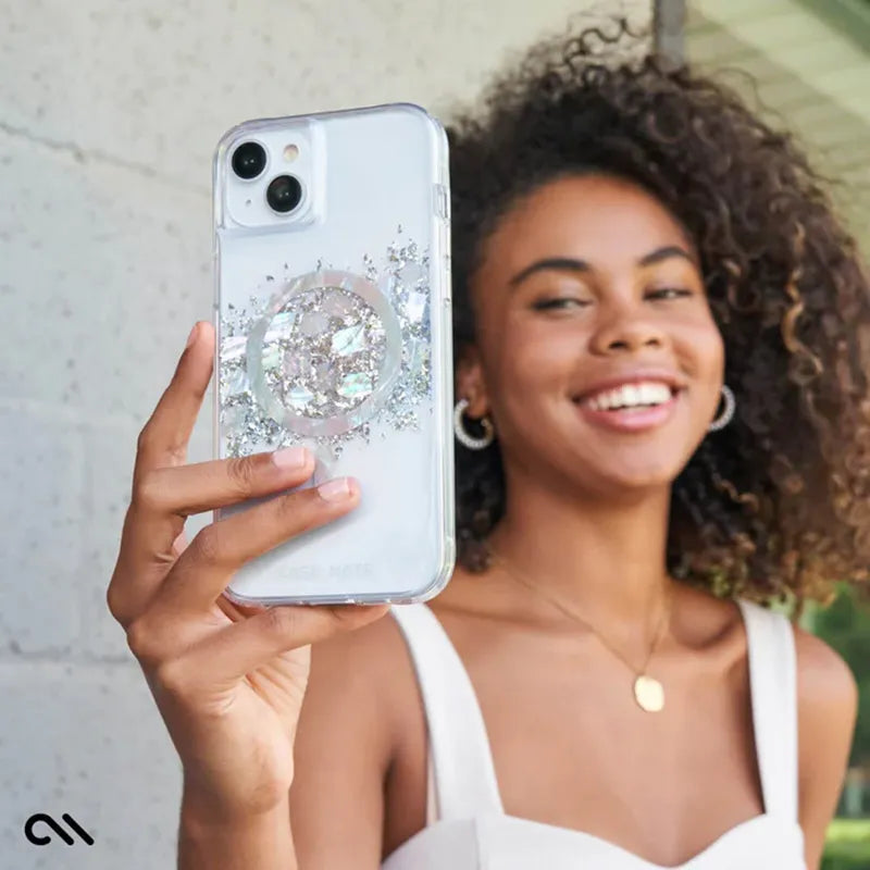 Case-Mate Karat MagSafe – iPhone 15 Plus dėklas su perlamutru (A Touch of Pearl)