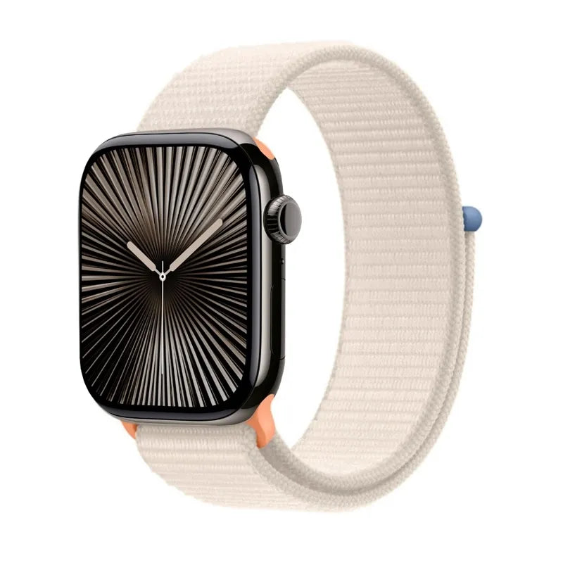 Crong Nylon – sportinis dirželis Apple Watch 38/40/41/42 mm (kreminė)