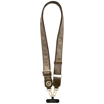 Universalus Guess Crossbody Strap 4G Tether Patch Strass Metal Logo dirželis – universalus telefono dirželis / pakabukas (rudas)