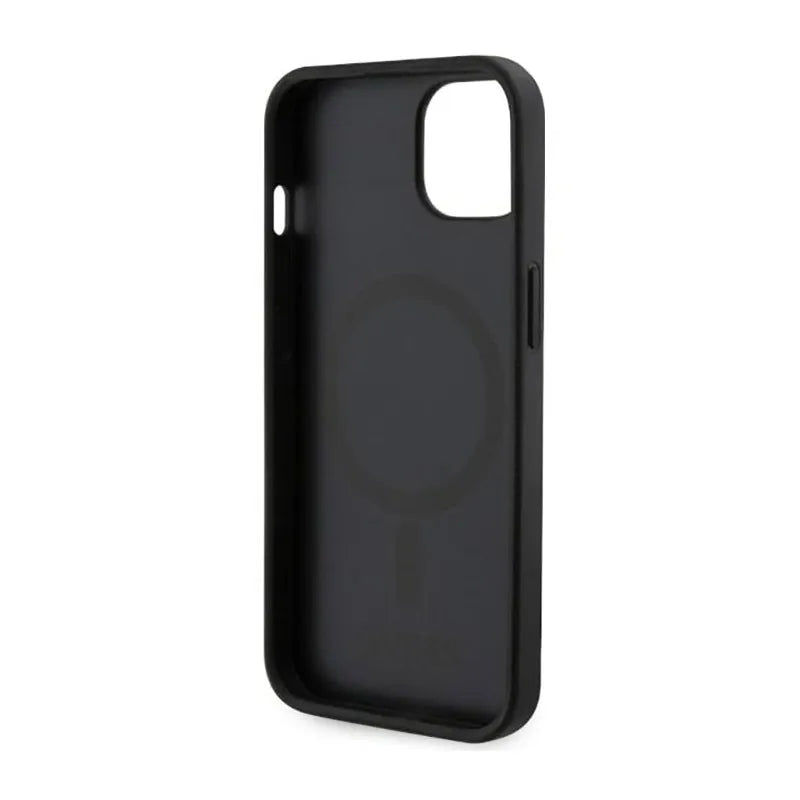 Guess GCube Stripes MagSafe – dėklas iPhone 14 Plus telefonui (juodas)