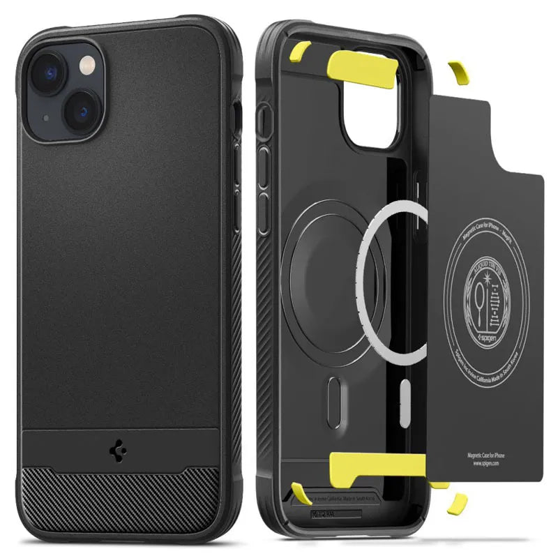 Spigen Rugged Armor Mag MagSafe – dėklas iPhone 14 (juodas)