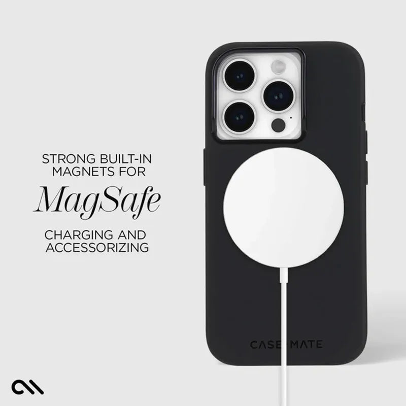 Case-Mate Silicone MagSafe – Dėklas iPhone 15 Pro (Juodas)
