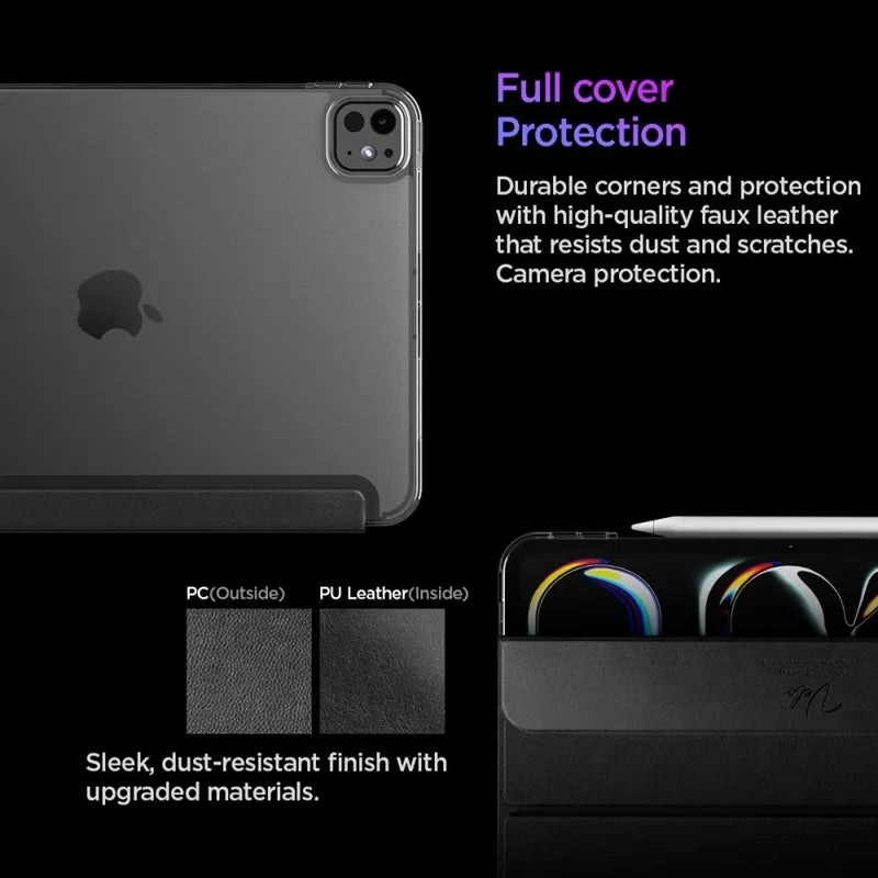 Spigen Liquid Air Folio – dėklas iPad Pro 11" (M5, 2025 / M4, 2024) (juodas)